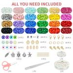 Dowsabel 4000Pcs 4mm Glass Seed Beads for Jewelry Bracelet Making Kit, 24 Colors Friendship Bracelet Making Kit, Waist Beads Set with Letter Beads Charms, DIY Art Craft Girls Gifts