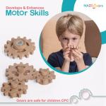 MANN MAGNETS Gears Toys for Kids - 8 Pcs Stacking Gears, Beech Wood and Neodymium Magnet, Handmade Magnetic Gears for Kids, STEM Activity Toy Set, Spinning Toys for Toddlers 3 Years and Above