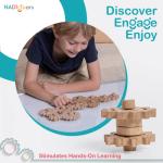 MANN MAGNETS Gears Toys for Kids - 8 Pcs Stacking Gears, Beech Wood and Neodymium Magnet, Handmade Magnetic Gears for Kids, STEM Activity Toy Set, Spinning Toys for Toddlers 3 Years and Above