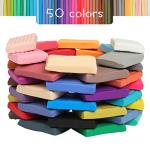 Polymer Clay 50 Colors, Modeling Clay for Kids DIY Starter Kits, Oven Baked Model Clay, Non-Sticky Molding Clay with Sculpting Tools, Gift for Children and Artists (50 Colors A)