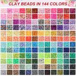 QUEFE 15000pcs, 144 Colors Clay Beads, Charm Bracelet Making kit for Girls 8-12, Polymer Heishi Beads for Jewelry, for Crafts Christmas Gifts