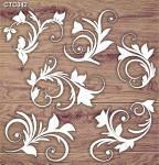Floral Leafy Swirls Chipboard Embellishments - 5.5X6 Inches