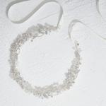 SWEETV Silver Wedding Headpieces for Bride Handmade Bridal Headband with Rhinestones Hair Accessories Hair Vine for Women