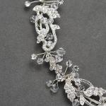 SWEETV Silver Wedding Headpieces for Bride Handmade Bridal Headband with Rhinestones Hair Accessories Hair Vine for Women