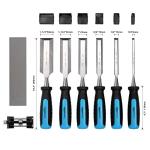 Amazon Basics 8-Piece Wood Carving Chisel Set with Honing Guide, Sharpening Stone and Storage Case, 1/4" - 1-1/2"