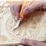 KINGBRO 42PCS Wood Carving Kit for Beginners,14 Basswood, Wood Whittling Kits for Beginner and Kids, Wood Carving Tools with Safety Protection. 10pcs Wood Carving Knife with 14pcs Wood Block.