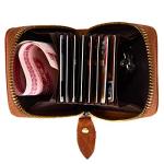 BRASS TACKS Leathercraft Vintage Handmade Full Leather Front Pocket Wallet RFID Blocking Multi Card Case with Zipper Pocket for Men Women with Box Packing (Brown)