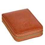 BRASS TACKS Leathercraft Vintage Handmade Full Leather Front Pocket Wallet RFID Blocking Multi Card Case with Zipper Pocket for Men Women with Box Packing (Brown)