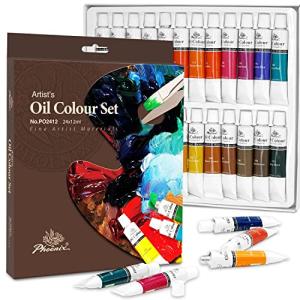 PHOENIX Oil Paint Set, 24x12ml/0.4 Fl Oz Tubes, Non-toxic Oil Based Paints for Canvas Crafts, Great Value Art Supplies for Artists, Adults & Beginners