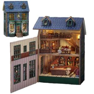 DIY Miniature Wooden Dollhouse Furniture Kit,Mini Handmade Doll House with LED,1:24 Scale Creative Woodcrafts Toys for Adult Friend Lover Birthday Gift (Magic House)