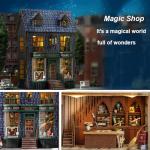 DIY Miniature Wooden Dollhouse Furniture Kit,Mini Handmade Doll House with LED,1:24 Scale Creative Woodcrafts Toys for Adult Friend Lover Birthday Gift (Magic House)