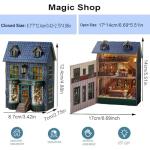 DIY Miniature Wooden Dollhouse Furniture Kit,Mini Handmade Doll House with LED,1:24 Scale Creative Woodcrafts Toys for Adult Friend Lover Birthday Gift (Magic House)