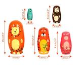 Maxshop Nesting Dolls for Kids - Russian Wooden Stacking Nested Set 5 Pieces Handmade Toys for Children Christmas Birthday Rome Decoration Halloween Wishing Gift (Captain Lion)