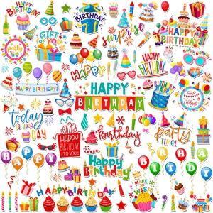 100pcs Birthday Scrapbook Cardstock Die Cuts - DIY Embellishments