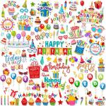 100pcs Birthday Scrapbook Cardstock Die Cuts - DIY Embellishments
