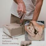 ReArt High Fire Pottery Clay Beige 5LBs Cone 06-10 for Wheel Throwing and Hand Building Pottery Clay for Sculpting All-Purpose Modeling Clay (5LB)