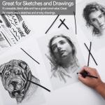 PANDAFLY Willow Charcoal Sticks, Soft, Black Artist Vine Charcoal for Artists, Beginners, Students, Great for Sketching, Drawing, Shading and Fine Art, 7-9mm, 25 Pack