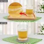 Boho Coasters for Drinks with Seagrass Basket Holder Set,12 Pcs Handmade Woven Absorbent Insulating Coasters for Coffee Table,Table Home Decor