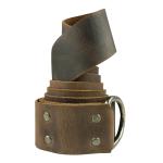 Hide & Play, Medieval Belt with Half Ring Closure, Renaissance Style, Adjustable Strap for Viking, Ogre and Pirate Cosplay, Vintage Strap, Costume Parties, Full Grain Leather, Handmade, Bourbon Brown