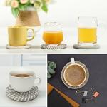 Boho Coasters for Drinks with Seagrass Basket Holder Set,12 Pcs Handmade Woven Absorbent Insulating Coasters for Coffee Table,Table Home Decor