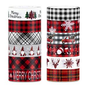 Christmas Plaid Washi Tape with Holiday Patterns - Scrapbooking