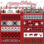 Christmas Plaid Washi Tape with Holiday Patterns - Scrapbooking
