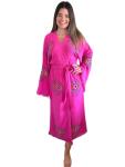 muslin babies muslin.babies Handmade Evil Eye Kimono - Fuchsia Festival Women Clothing - Bohemian Robe - Boho Cotton Cardigan - Dressing Gown