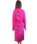 muslin babies muslin.babies Handmade Evil Eye Kimono - Fuchsia Festival Women Clothing - Bohemian Robe - Boho Cotton Cardigan - Dressing Gown