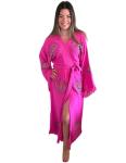 muslin babies muslin.babies Handmade Evil Eye Kimono - Fuchsia Festival Women Clothing - Bohemian Robe - Boho Cotton Cardigan - Dressing Gown
