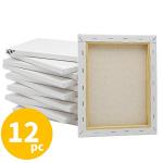 FIXSMITH Stretched Canvas for Painting- 8x10 Inch,Bulk Pack of 12,Primed,100% Cotton,5/8 Inch Profile of Super Value Pack for Acrylics,Oils & Other Painting Media.
