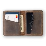 PEGAI Personalized 100% Leather Bifold Wallet with Card Holder, Minimalist Design, Handmade, Thin & Slim, Great for Gift, Knox (Chestnut)