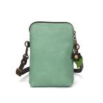 CHALA Cell Phone Crossbody Purse-Women PU Leather/Canvas Multicolor Handbag with Adjustable Strap - Blue Bird - teal