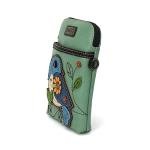 CHALA Cell Phone Crossbody Purse-Women PU Leather/Canvas Multicolor Handbag with Adjustable Strap - Blue Bird - teal