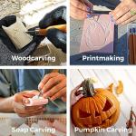 Schaaf Wood Carving Tools 12pc Wood Carving Kit, | Precision Japanese Pen Chisel Set, Beginner Learning Material, Sharpening Supplies | Multipurpose Wood Carving Knives, Linocut Tools (Small Handles)