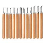 Schaaf Wood Carving Tools 12pc Wood Carving Kit, | Precision Japanese Pen Chisel Set, Beginner Learning Material, Sharpening Supplies | Multipurpose Wood Carving Knives, Linocut Tools (Small Handles)
