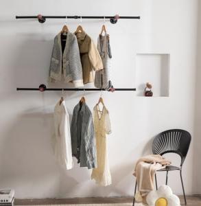 Homeyeeng Industrial Pipe Clothing Racks, Wall Mounted Clothes Racks/Garment Racks/Pipe Handmade Urban Clothes Rail - Steampunk Versatile & Stylish Hanging Rods - Retail Display Racks