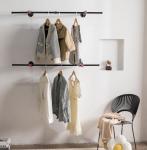 Homeyeeng Industrial Pipe Clothing Racks, Wall Mounted Clothes Racks/Garment Racks/Pipe Handmade Urban Clothes Rail - Steampunk Versatile & Stylish Hanging Rods - Retail Display Racks