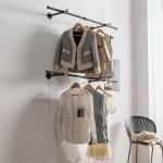 Homeyeeng Industrial Pipe Clothing Racks, Wall Mounted Clothes Racks/Garment Racks/Pipe Handmade Urban Clothes Rail - Steampunk Versatile & Stylish Hanging Rods - Retail Display Racks