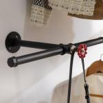 Homeyeeng Industrial Pipe Clothing Racks, Wall Mounted Clothes Racks/Garment Racks/Pipe Handmade Urban Clothes Rail - Steampunk Versatile & Stylish Hanging Rods - Retail Display Racks