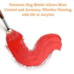 Fuumuui Professional Oil Paint Brush Set, 11pcs Superior Hog Bristle Paint Brushes Perfect for Oil Acrylic Gouache Painting