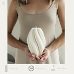 LAWA Swirl Candle - Large Beautiful Handmade Pillar Scented Soy Wax Twirl Candle Elegant Bubble Aesthetic Candle Housewarming Gift Home Room Shelf Decor Idea Spiral Candle White (Large)