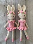 Ballerina Bunny Girl Pink Handmade Bunny Crochet Bunny Plushie Doll, Amigurumi doll, baby doll toddler gifts baby shower gifts Baby nursery decor Easter Gifts Easter Rabbit