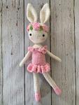 Ballerina Bunny Girl Pink Handmade Bunny Crochet Bunny Plushie Doll, Amigurumi doll, baby doll toddler gifts baby shower gifts Baby nursery decor Easter Gifts Easter Rabbit