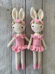 Ballerina Bunny Girl Pink Handmade Bunny Crochet Bunny Plushie Doll, Amigurumi doll, baby doll toddler gifts baby shower gifts Baby nursery decor Easter Gifts Easter Rabbit