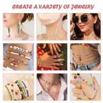 QUEFE 9600pcs 4mm Glass Beads for Bracelets Kit, 96 Colors Small Beads Seed Beads Letter Beads with Pendant Charms for Jewelry Making, Craft Gifts