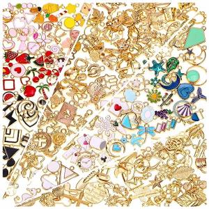 200-Piece Mixed Metal Charms for DIY Jewelry Making
