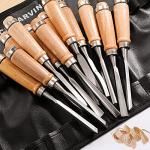 Dicunoy 12 PCS Wood Carving Tools, Gouges Woodworking Chisels, Full Size Wood Carving Knifes for Beginner, Hobbyists, Professionals, Artistic, Gifts for Him, Father's Day