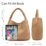 PS PETITE SIMONE Woven Tote Bag for Women Large Woven Purse Woven Leather Handbags Braided Purse Weave Purse Hazel