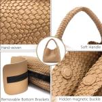 PS PETITE SIMONE Woven Tote Bag for Women Large Woven Purse Woven Leather Handbags Braided Purse Weave Purse Hazel