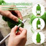 Handmade Emotional Support Pickle Gift, Cucumber Crochet Doll Inspirational Gifts with Wooden Base, Cute Knitted Cucumber Doll Funny Pickle Toy for Women, Boys, Girls